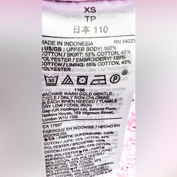 Gap Kids Factory Girls Sleeveless Pink Eyelet Detail A-Line Dress. XS. 4-5. 4.5. - Picture 7 of 8